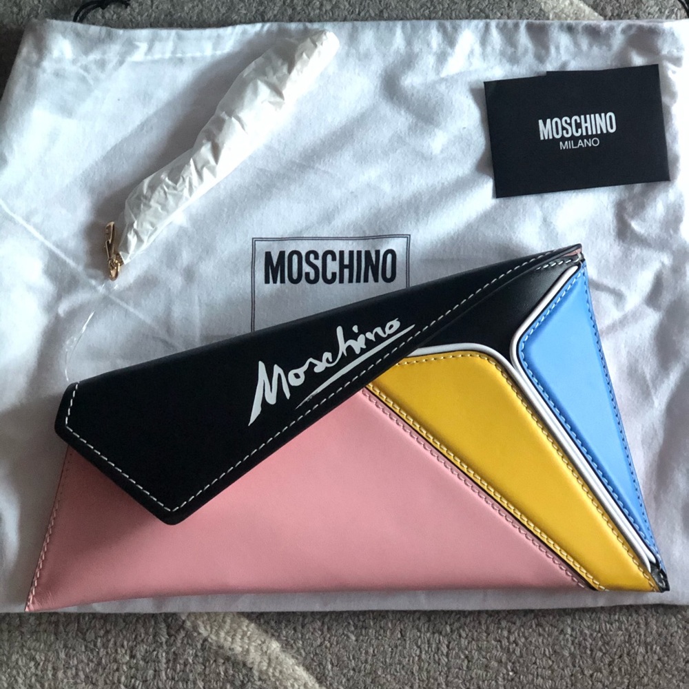 Moschino Leather Clutch/ Crossbody